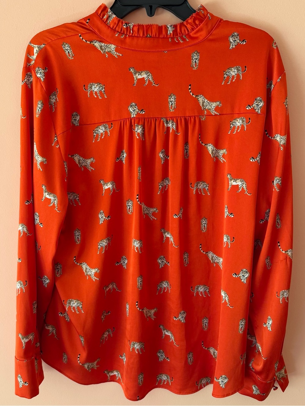 Chico’s Leopard Ruffle Neck Blouse - Picture 3 of 4